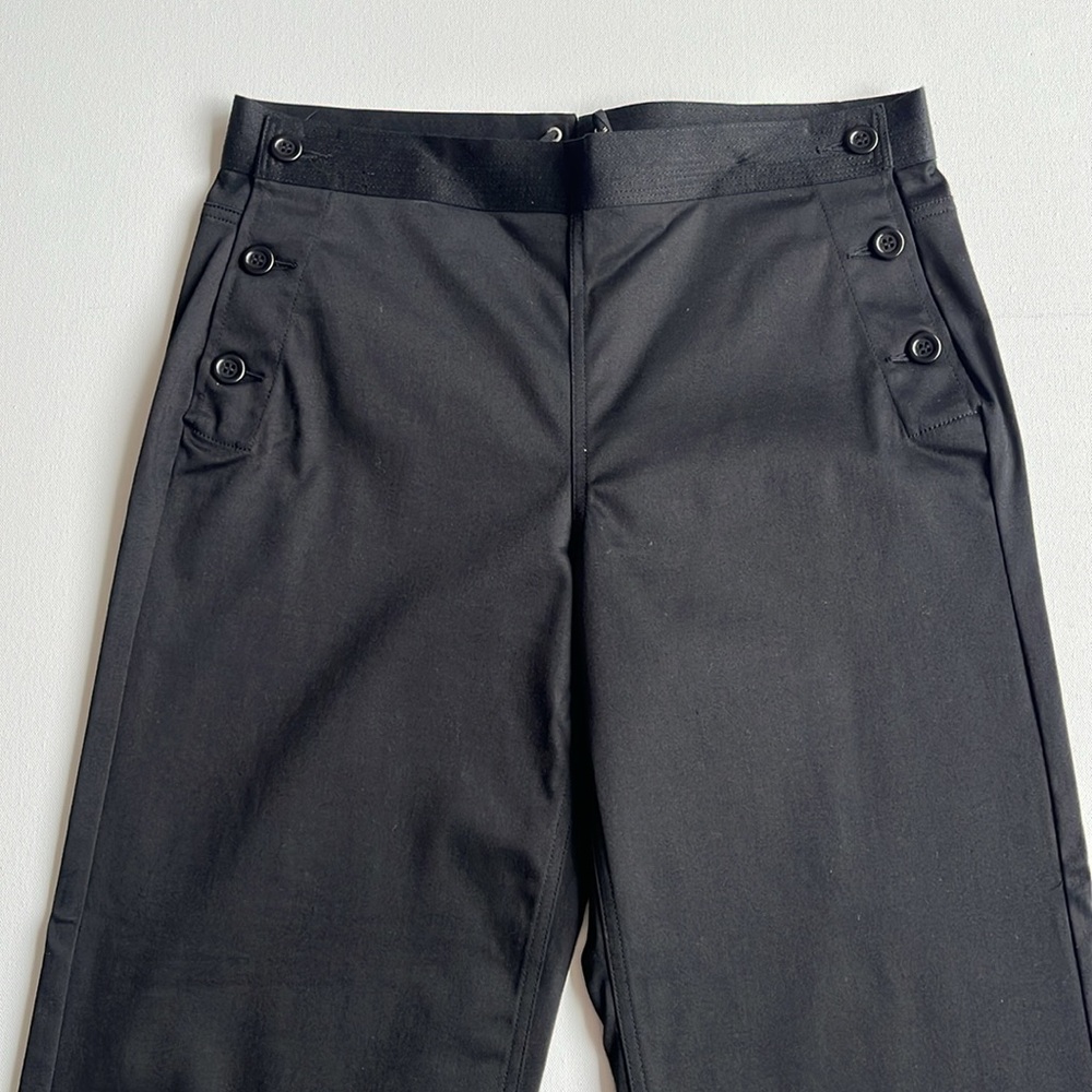 J.Crew Black Stretch Cotton Nautical Crop Pant- NWT- Black- Size 8